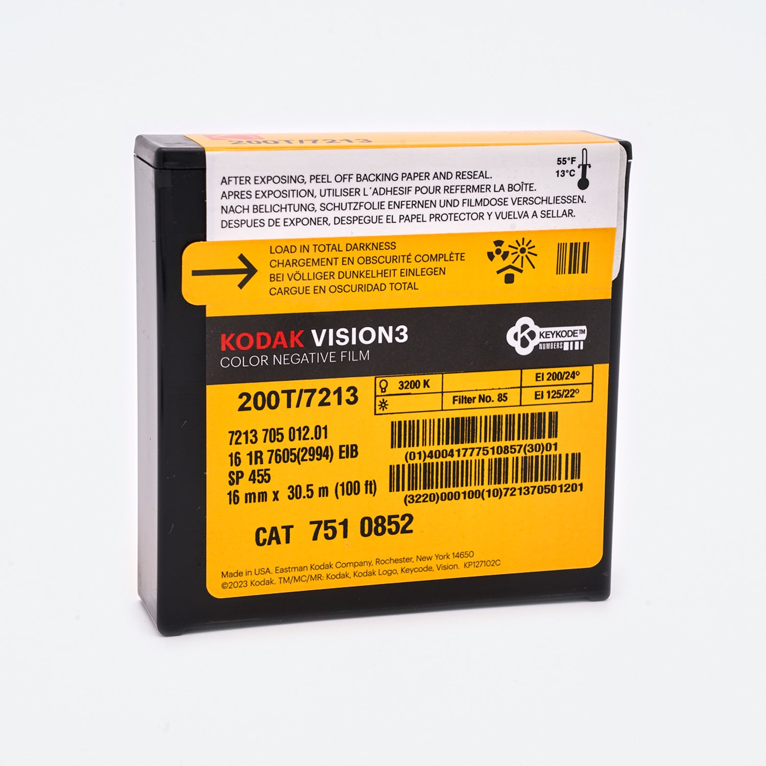 Kodak Vision 3 200T (7213) color negative film 16mm (motion picture film)