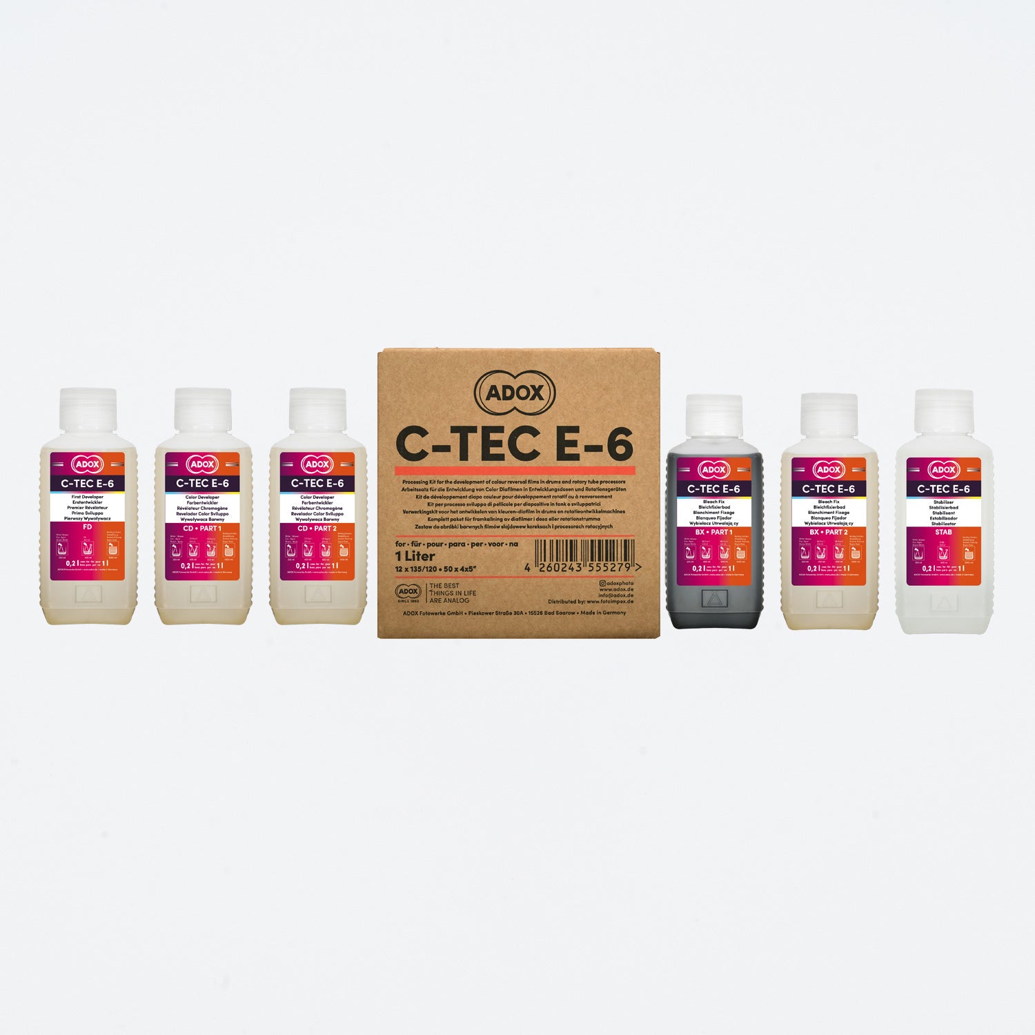 ADOX C-TEC E-6 3-Bad Kit für 12 Filme zum Ansatz von 1000 ml