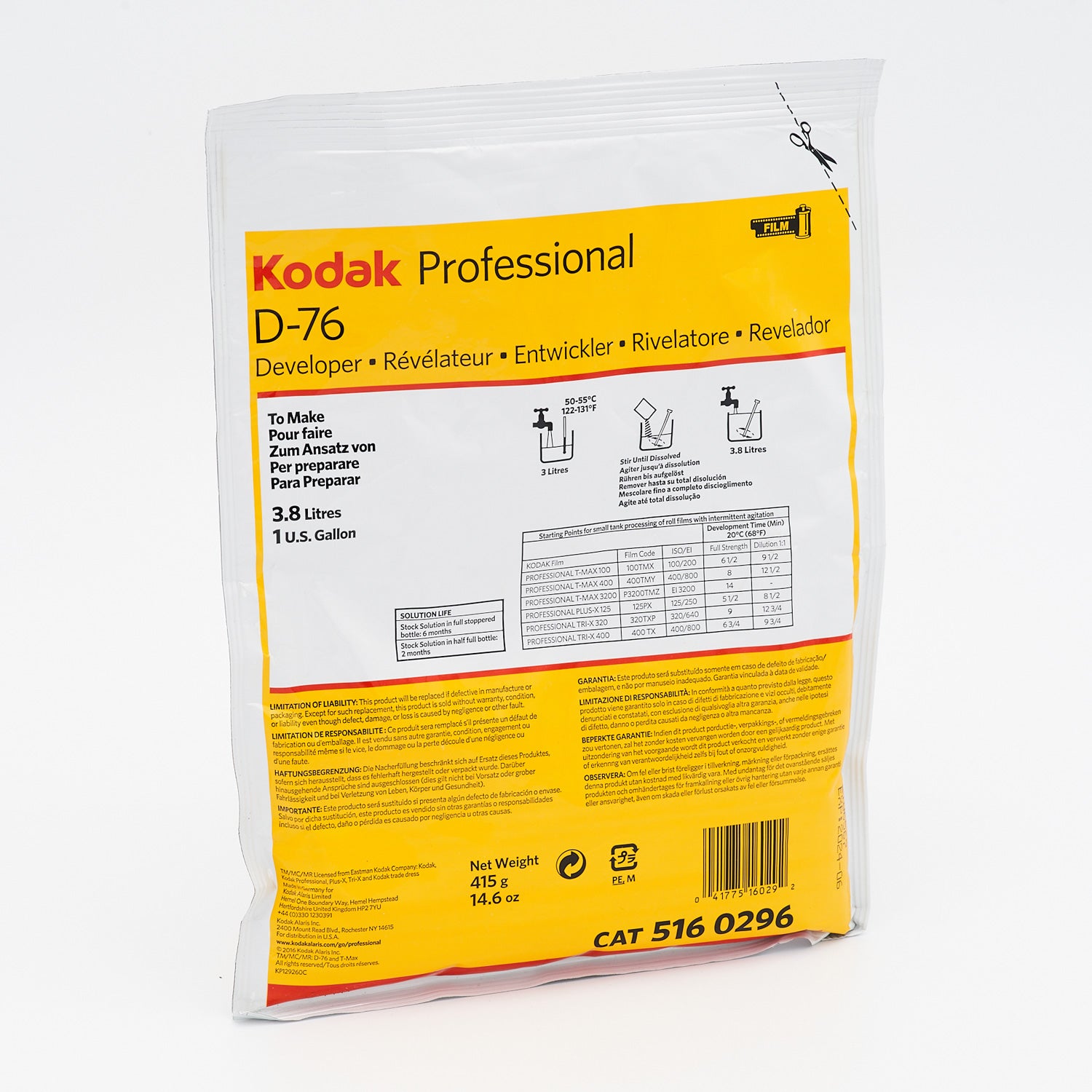 Kodak D-76 Pulver S/W Filmentwickler