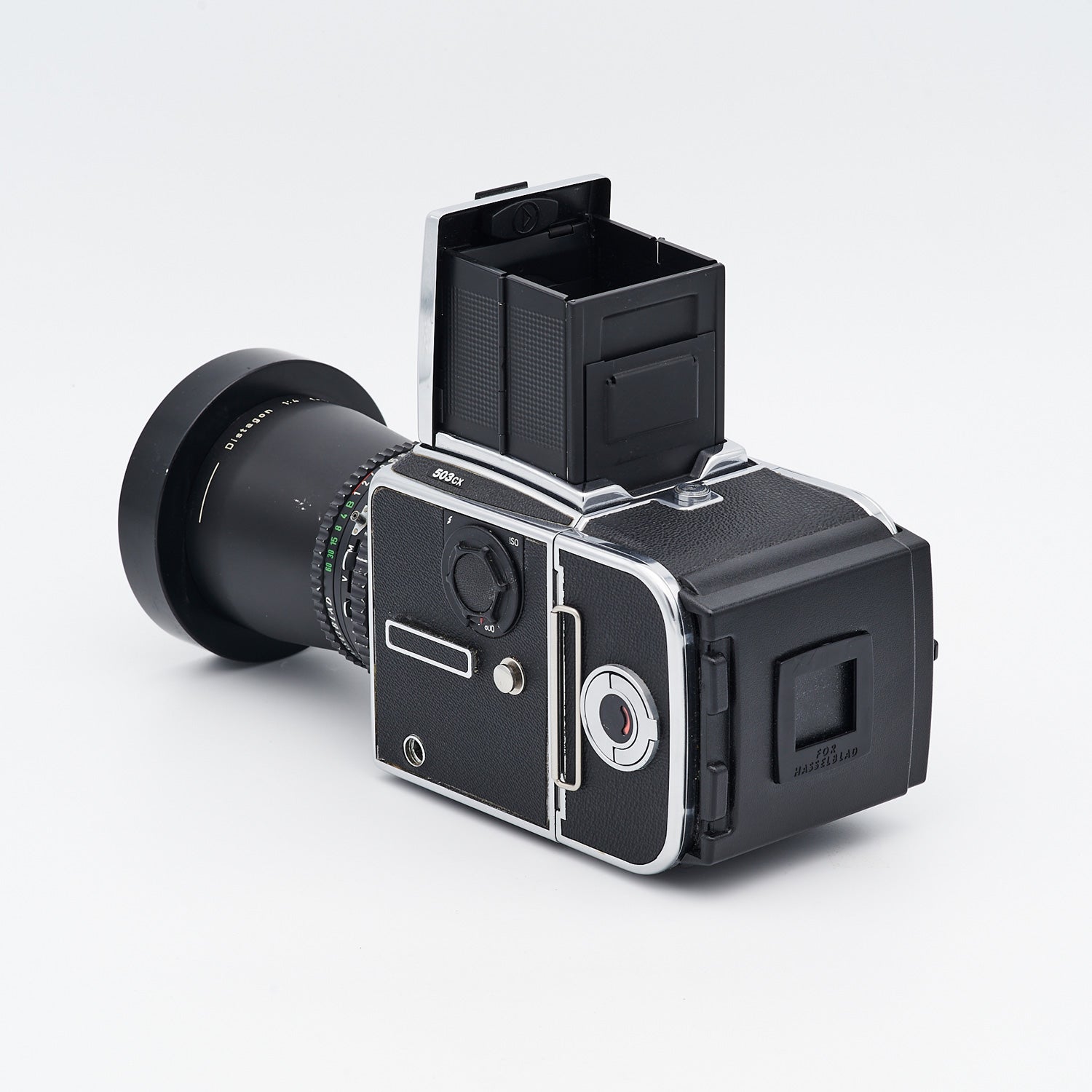 Hasselblad 503CX (S/N RR 1415771) Set inkl. Carl Zeiss Distagon 4/50mm T* (S/N 5775273) & Hasselblad A12 Magazin