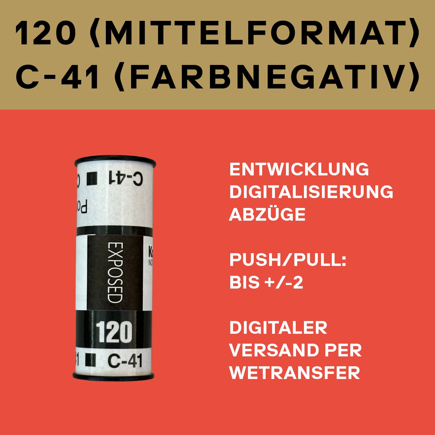 120 (Mittelformat) C-41 (Farbnegativ)