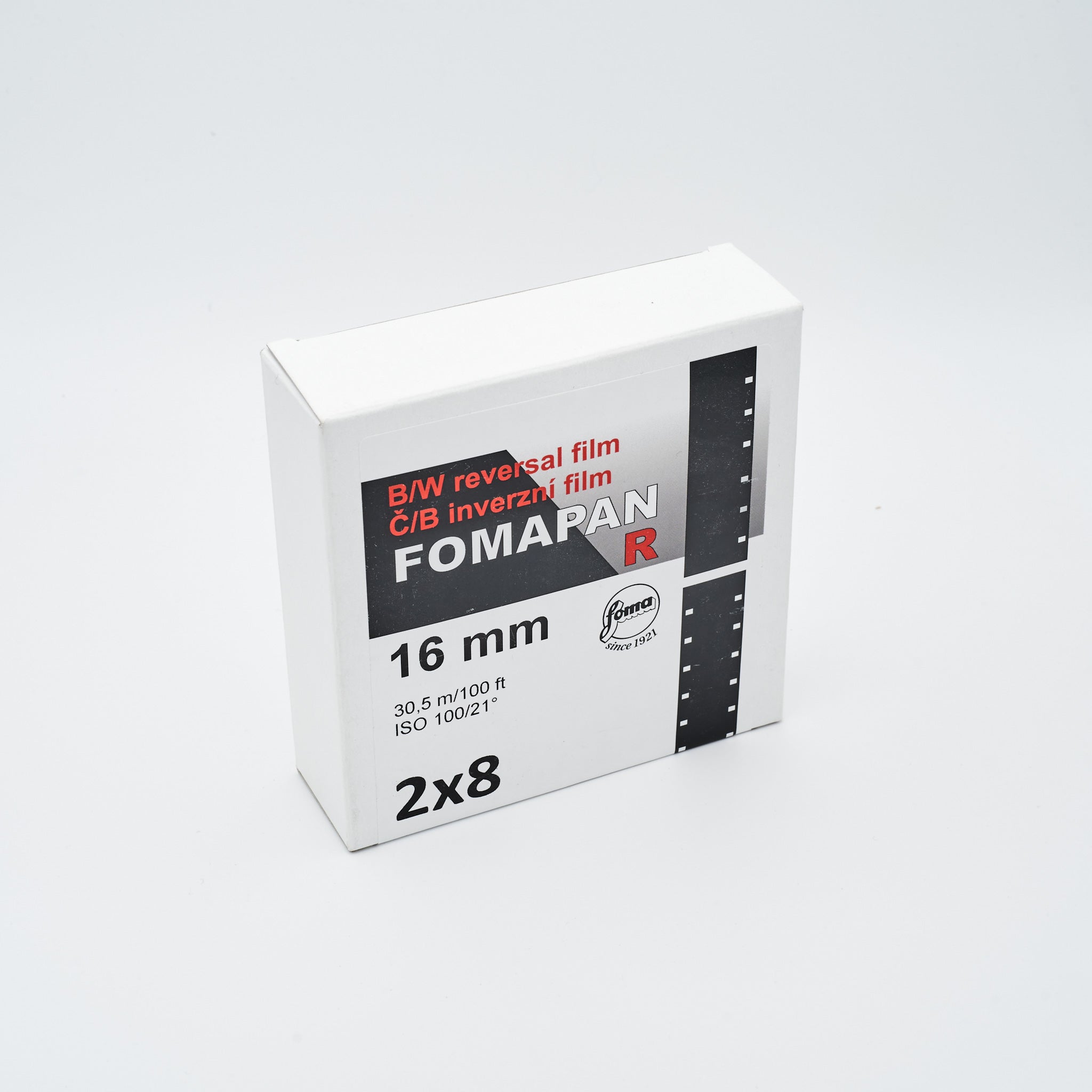 Foma Fomapan 100 R 2x8mm SW-Diafilm (Doppel Normal 8, NICHT Super 8)